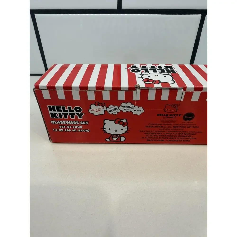 NEW 2024 Hello Kitty Glassware Set 4 Shot Glass Halloween Glitter Pumpkin Witch